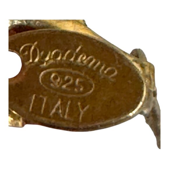 Vtg Dyadema Italy 925 Sterling Silver Gold Vermeil Origami Crane Bird Necklace - Picture 4 of 8